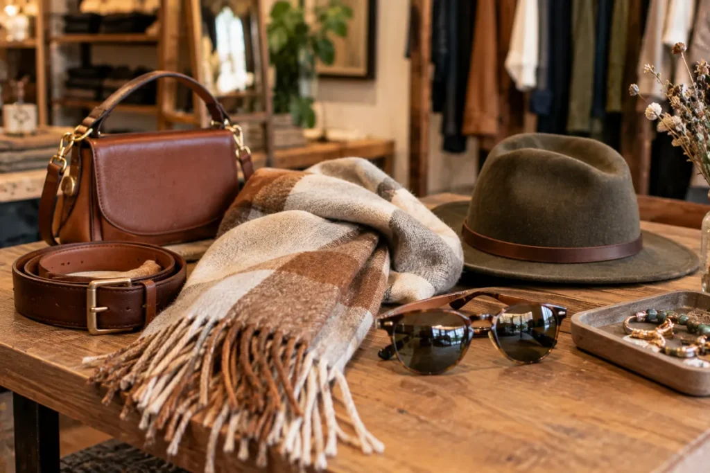 Accessoires de mode – chapeau, écharpe, ceinture et lunettes