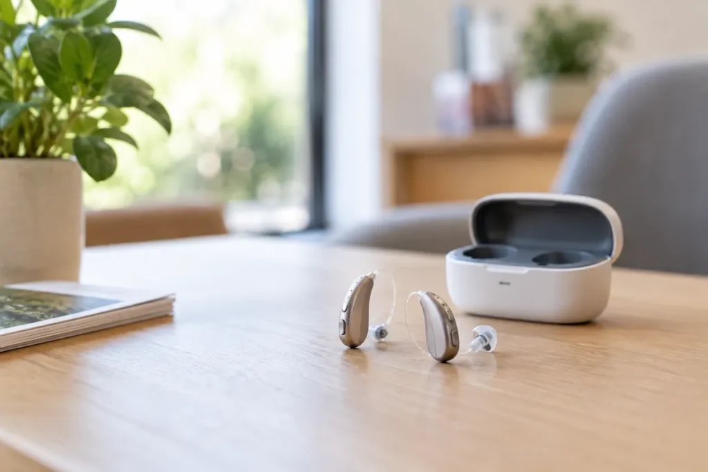 Audioprothésiste – appareils auditifs et boîtier de charge