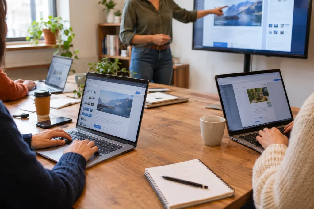 Formation informatique – création de site internet sur ordinateur portable