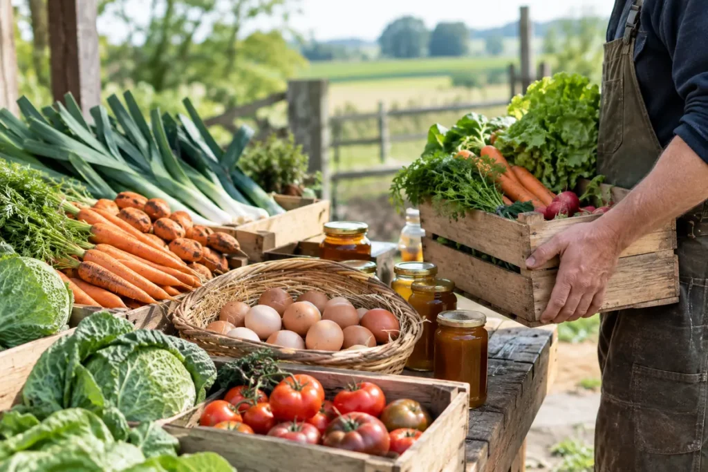 Producteurs locaux – légumes, œufs et miel de la ferme