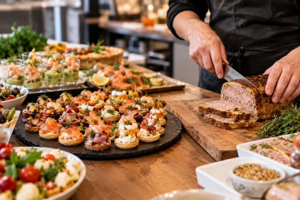 Traiteur – canapés et pâté en croûte