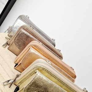 Pochette en cuir pailleté cérémonie