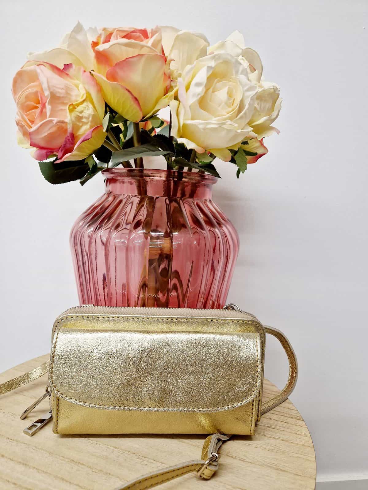 Pochette en cuir pailleté cérémonie