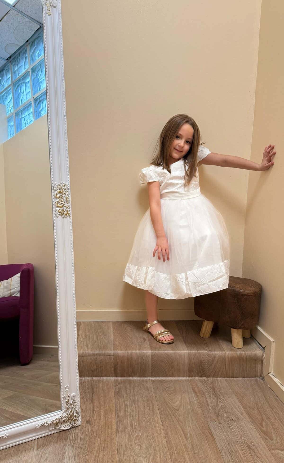 Robe fille blanche en tulle