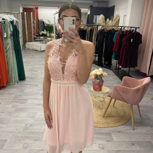 Robe courte de cérémonie perles