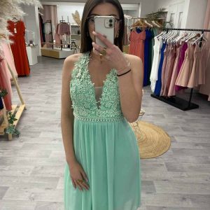Robe courte de cérémonie perles VERTE